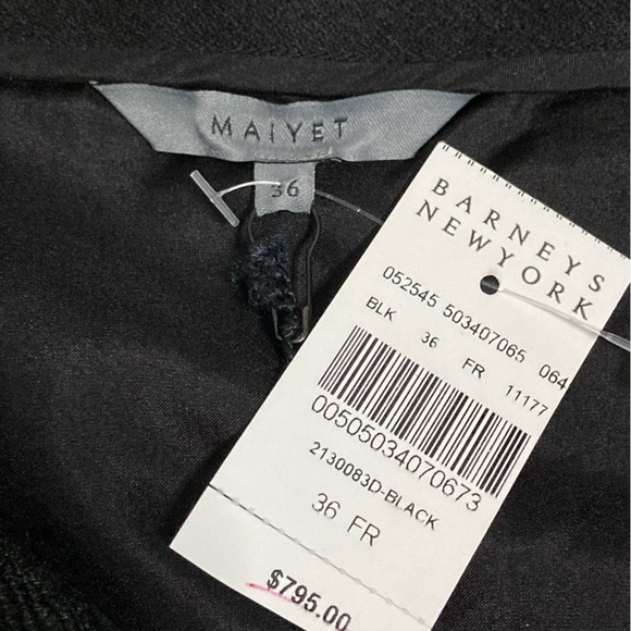 NWT Maiyet Black Beaded Silk and Wool Asymmetrical Hem Skirt - Sz FR 36 or US 4 - Picture 7 of 9